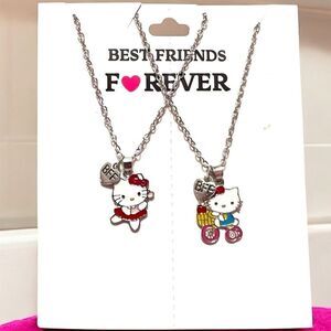 Hello Kitty Best Friends Forever BFF Silver Necklace Set